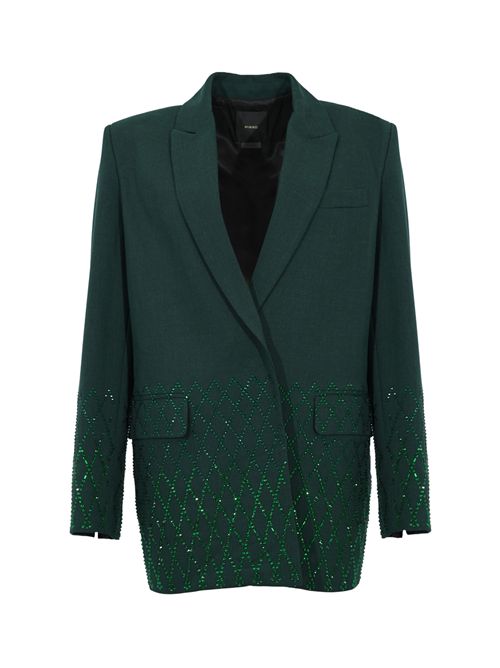 Blazer oversize Laser Game con strass Verde PINKO | 105410 A2POV88